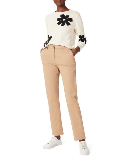 Hobbs White Cotton-Blend Casual Chino