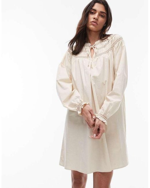 Résumé Natural Boho Chuck On Smock Dress