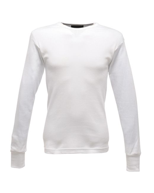 Regatta White Thermal Underwear Long Sleeve Vest Top for men