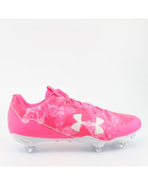 Under Armour Pink Team Nitro Low Leather Football Boots 3020317 600 for men
