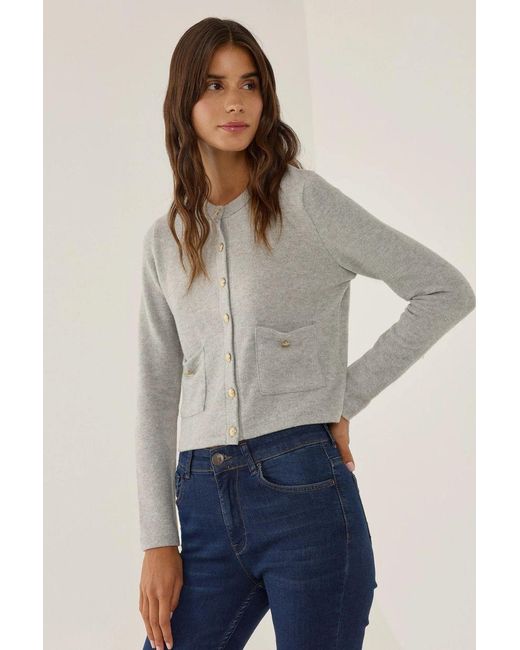 Hiccup Gray Buttoned Double Pocket Cardigan
