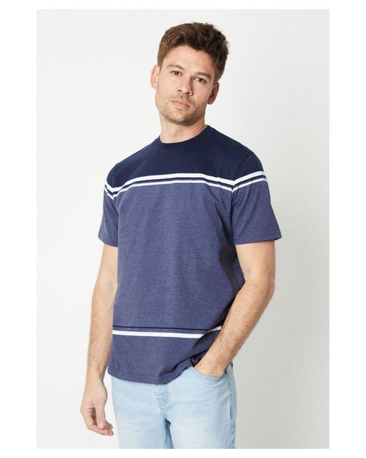 Burton Blue Striped Placement Tee for men