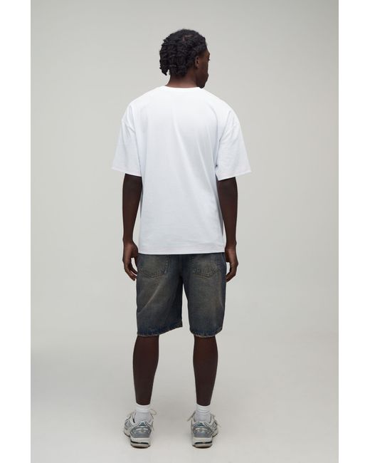 BoohooMAN Gray Afterlight Skeleton Printed Short Sleeve T-Shirt for men
