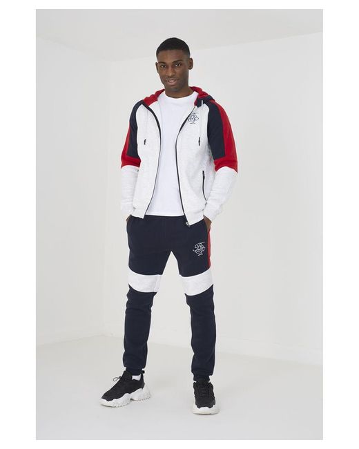 Brave Soul Blue 'Holden' Zip Through Hoodie & Jogger Co-Ord Set Cotton/Polyester for men