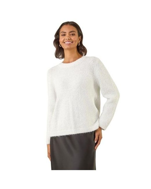 Roman White Bow Back Metallic Knit Jumper