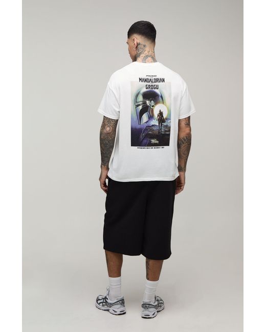 BoohooMAN Gray Tall Regular Mandalorian License Print T-Shirt for men