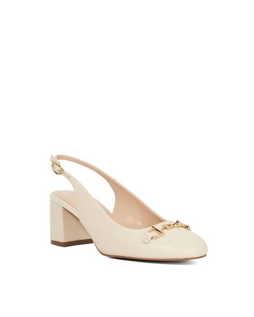 Dune Natural Dreaming Block Heel Slingback Shoes