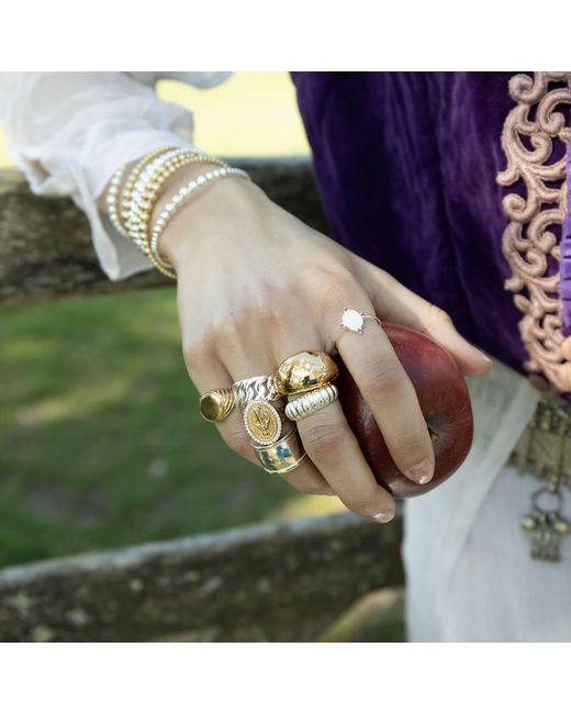 SEOL + GOLD Metallic Sterling Opal And Ruby Oval Ring