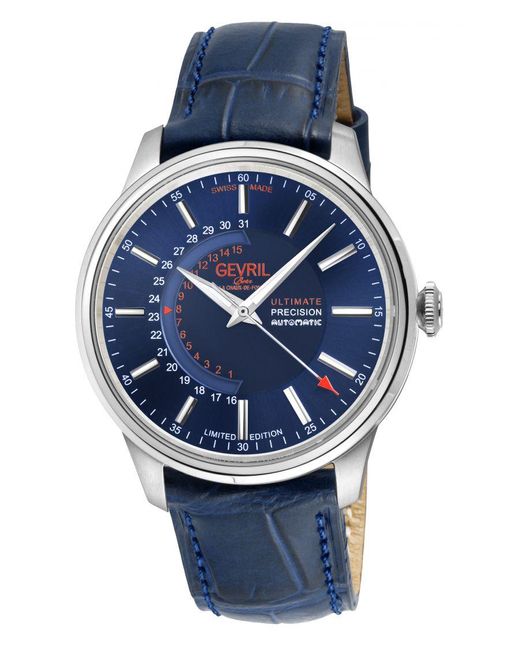 Gevril Guggenheim Automatic 316l Stainless Steel Blue Dial for men