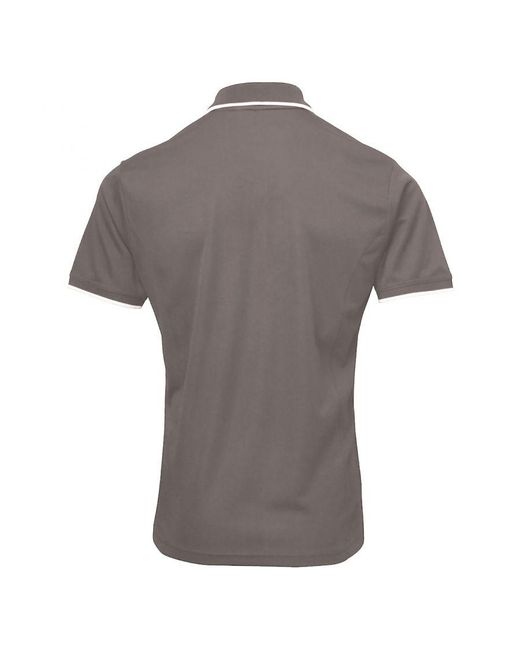 PREMIER Gray Contrast Coolchecker Polo Shirt (Dark/ for men
