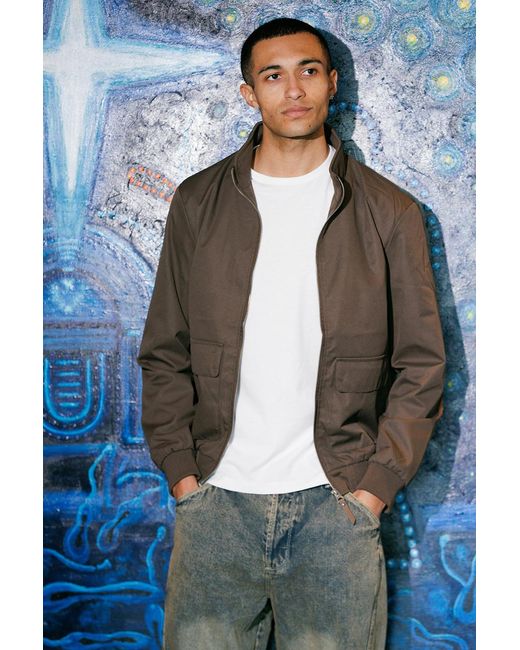 Brave Soul Brown Funnel Neck Bomber Jacket for men