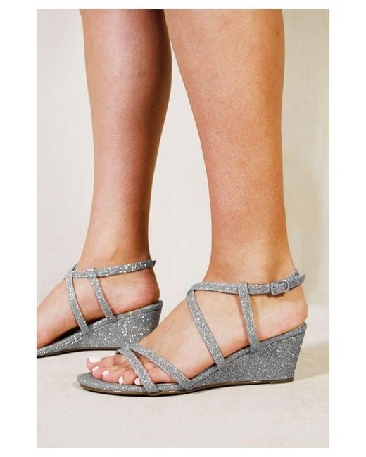 Where's That From Natural 'Tamara' Low Wedge Heel Strappy Sandals