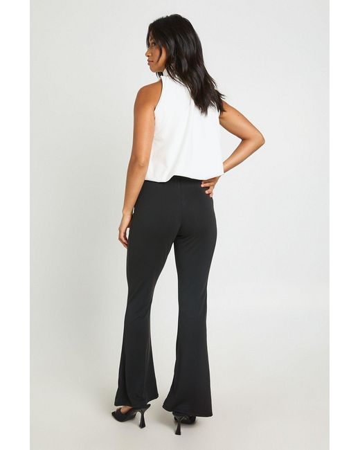Boohoo White Petite Modal Flare Leg Trouser