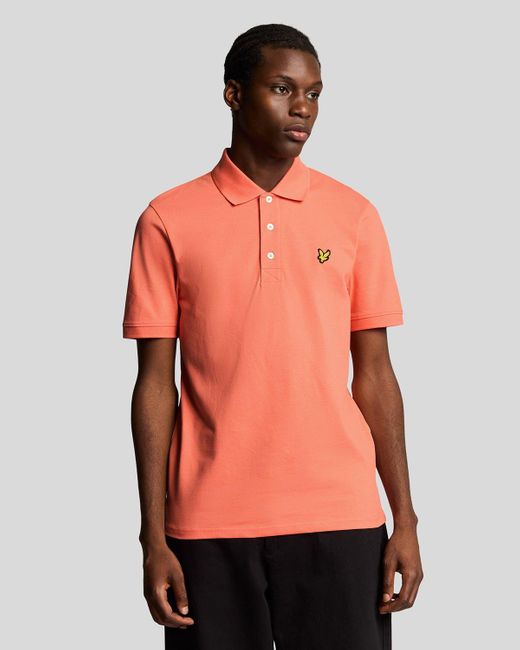 Lyle & Scott Orange Cotton Polo Shirt for men