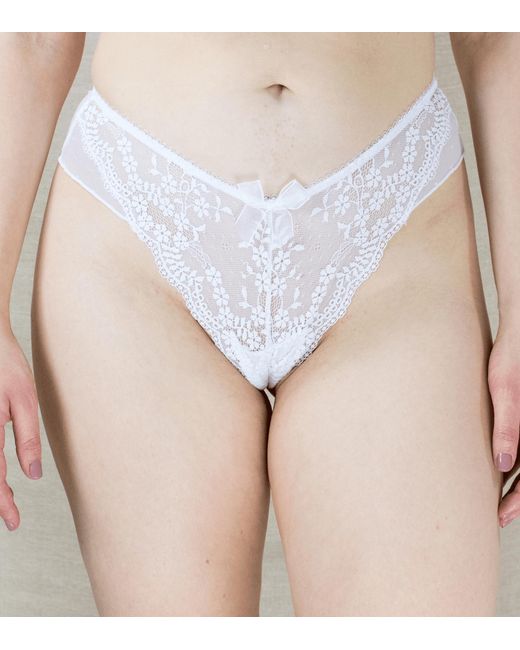 Pour Moi White Flora Brazilian Brief