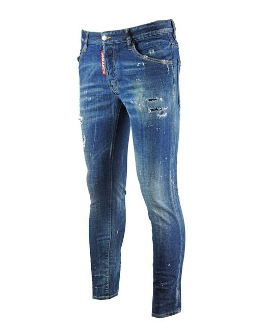 DSquared² Skater Jeans Met Spuitverfeffect in het Blue voor heren