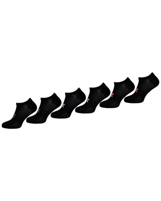 Under Armour Black 6-Pack No Show Golf Socks