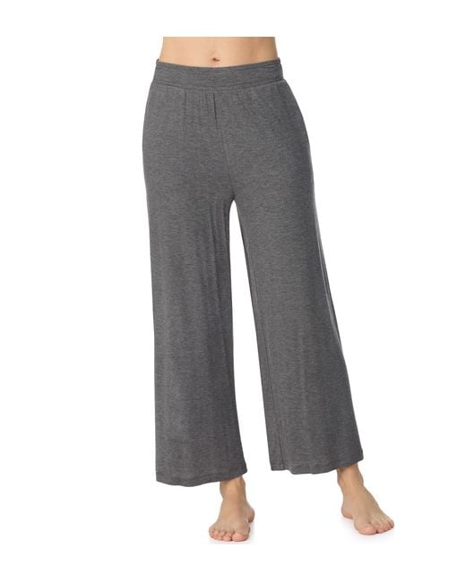 DKNY Gray Ankle Length Cropped Separate Sleep Pant With Pockets