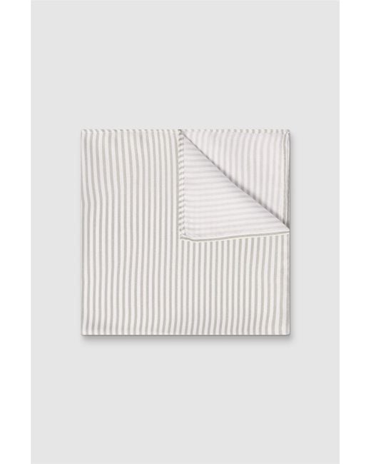 Alexandre Silver Label White Pocket Square for men
