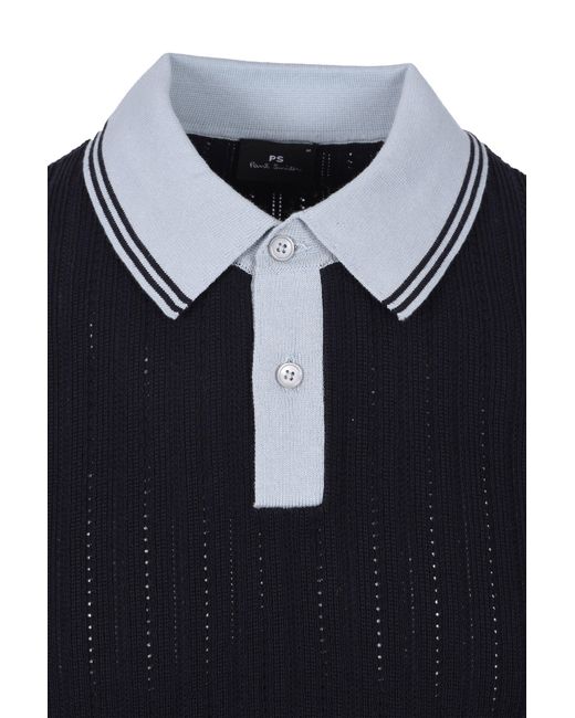 Paul Smith Black Sweater Ss Polo Dark Cotton for men
