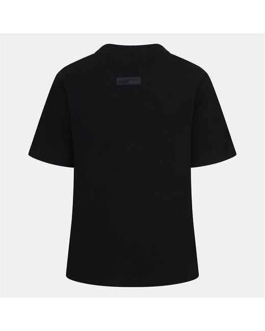 Blank Essentials Black Oversize Fit Crew Neck Ribbed Collar Boyfriend T-Shirt