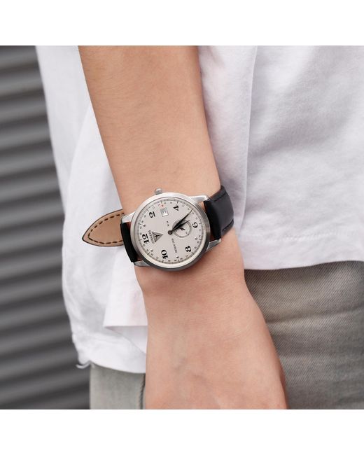 Victoria Hyde London Metallic Junkers Dessau 1926 Flatline Series Quartz Watch With Leather Strap 6334-4 for men