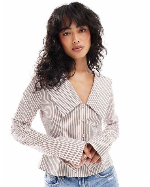 ASOS White Poplin Fitted Collar Shirt