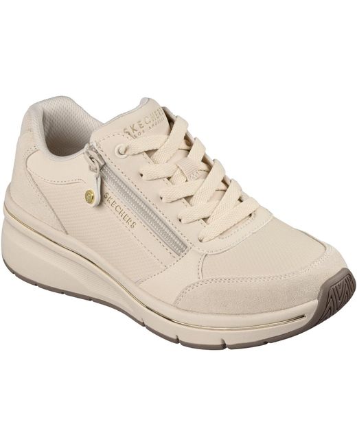 Skechers White Billion Flex Luxe Up Leather Trainers