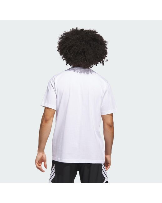 Adidas Originals White Basketball Graphic Tee for men