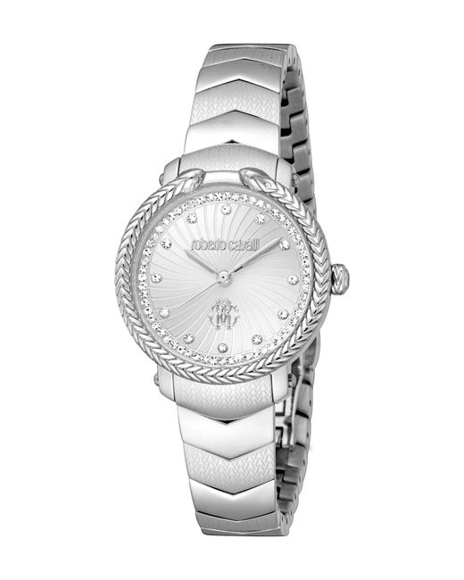 Roberto Cavalli White Stainless Steel Color Watch