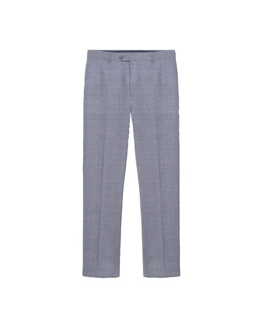 Lambretta Blue Dawson Checked Suit Trousers for men