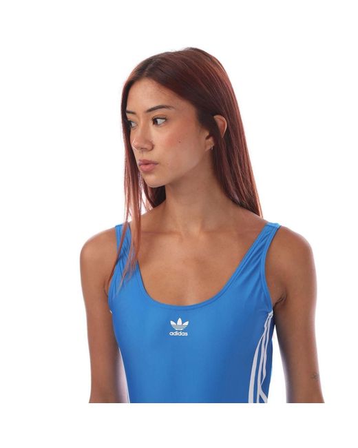 Adidas Originals Blue 3 Stripes Swimsuit