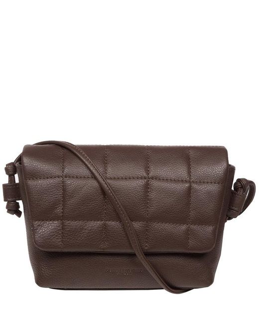 Pure Luxuries Brown 'Zoey' Hot Fudge Nappa Leather Cross Body Bag