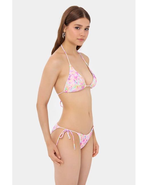 Hiccup Multicolor Floral Print Triangle Tie-Side Bikini Set