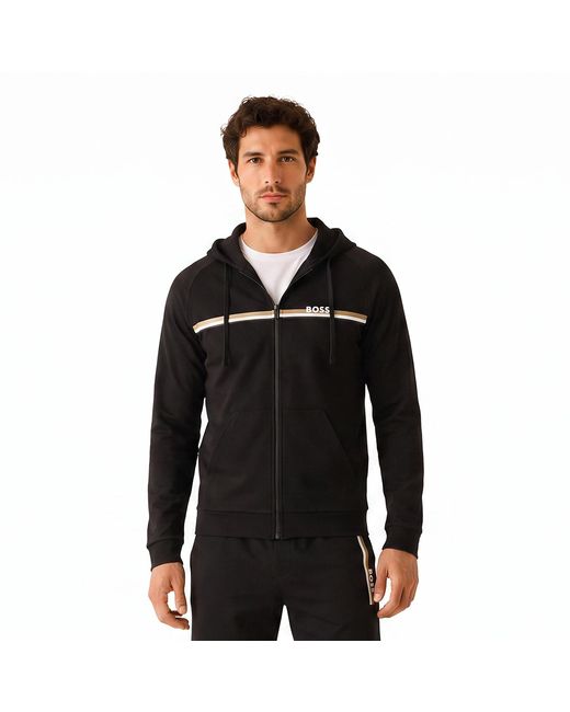 Boss Black Cotton Zip-Up Hoodie 50554785 for men