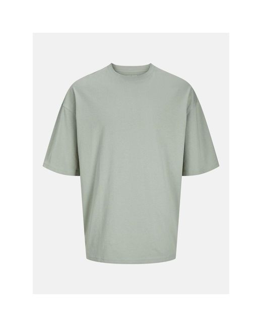 Jack & Jones Green And Crew Neck Drop Shoulder Boyfriend T-Shirt for men