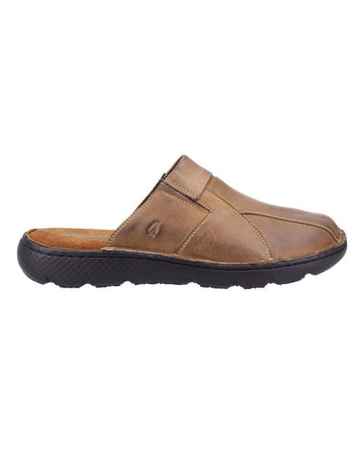 Hush Puppies Brown Carson Leather Mules for men