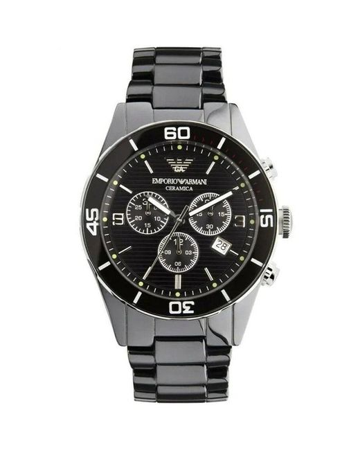 Emporio Armani Black Ar1421 Leo Ceramica Watch for men