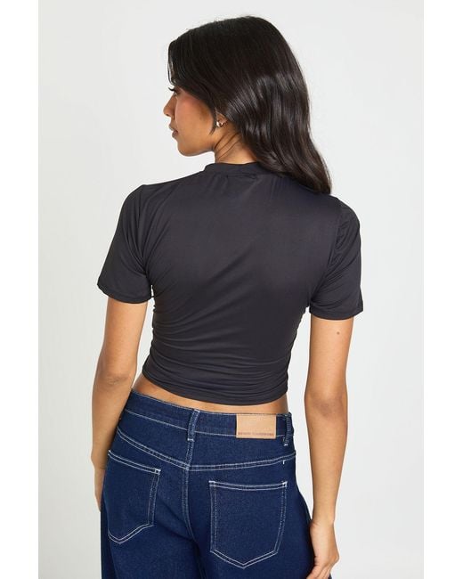 Boohoo Blue Second Skin Crew Neck Everyday Tee