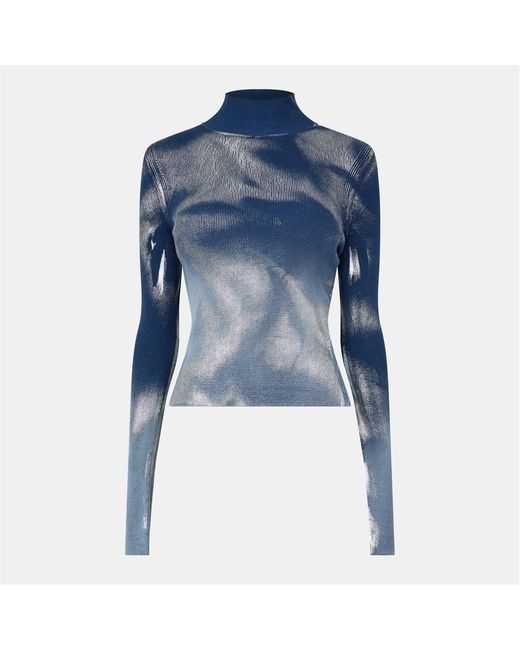 DIESEL Blue Turtleneck Slim Fit Long Sleeve Sweater