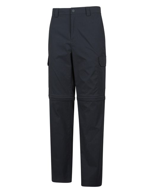 Mountain Warehouse Blue 'Delta' Cargo Zip-Off Trousers Quick Dry Convertible Hiking Pants Shorts Polyamide for men