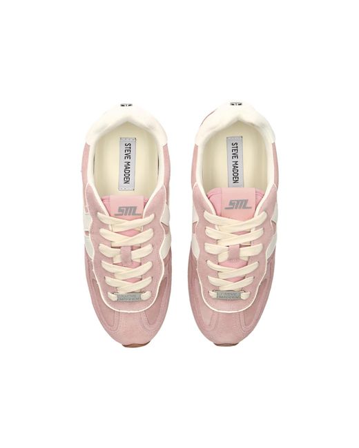 Steve Madden Pink Suede Abbi Pale Sneakers