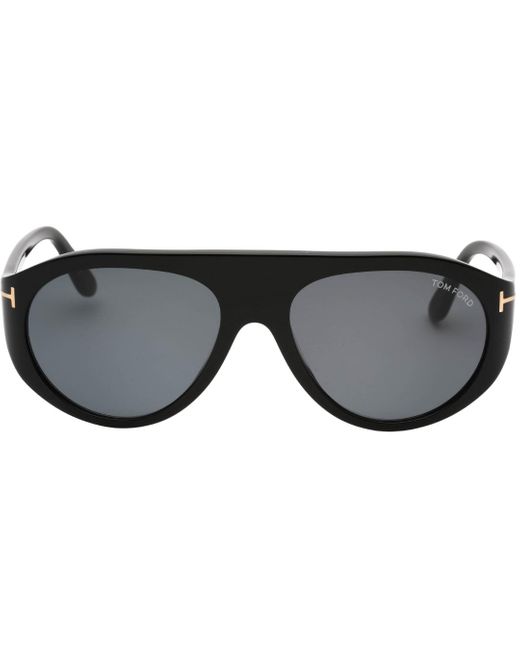 Tom Ford Black Smoke Lensed Shiny Sunglasses for men