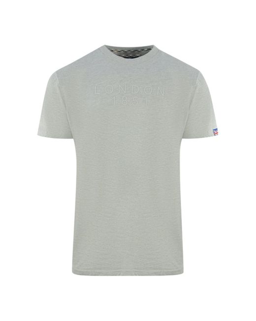 Aquascutum Gray London 1851 Tape Logo T-Shirt for men