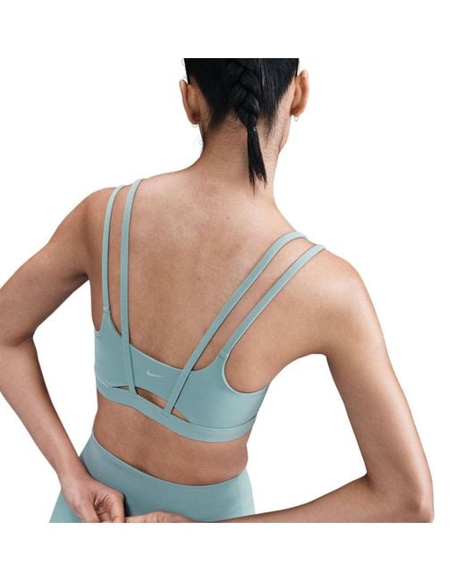 Nike Blue Alate Spaghetti Strap Cropped Bra