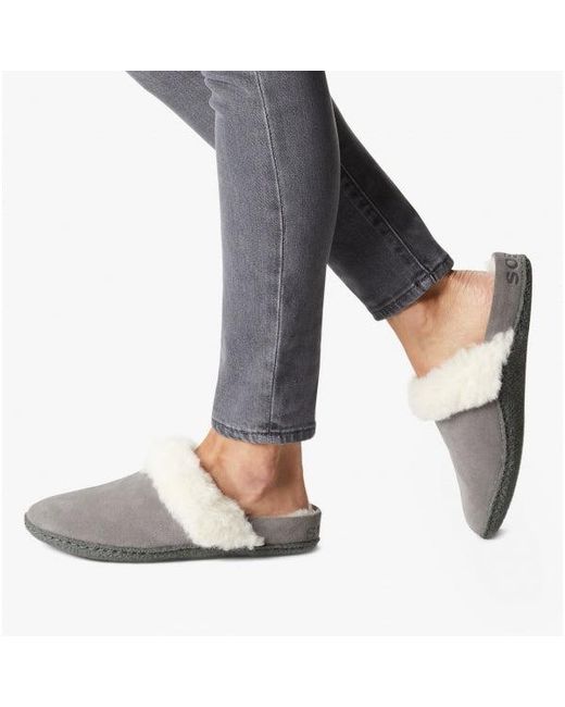 Sorel Gray Nakiska Slide Ii Mule Slippers Quarry/Grill