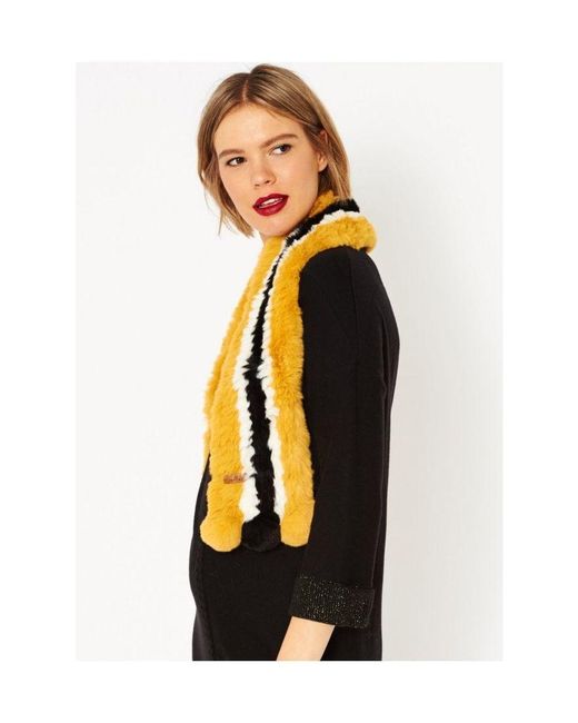 Jayley Black Hand Knitted Faux Fur Scarf