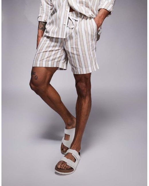 South Beach Natural Drawstring Shorts for men