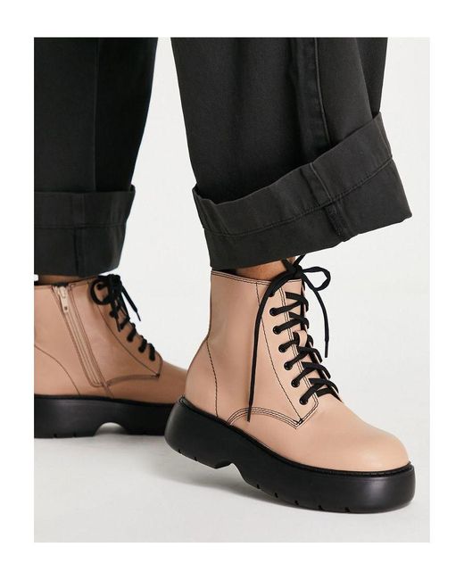 ASOS White Alter Lace Up Boots