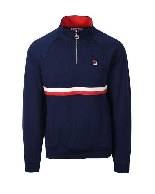 Fila Blue Rolando Half Zip/Gardenia/ Cotton for men